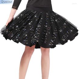 Stage Wear Spring And Summer Latin Dance Skirt Square Middle-Aged Elderly Practice Clothes Short