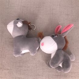 Plush Keychains 2Shapes Plush Donkey Chain Ring Accessories For Keys 230925