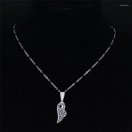 Pendant Necklaces Wing Witchcraft Enamel Stainless Steel Necklace Black Color Crescent Moon Pentagram Jewelry Cadenas Mujer N3731S06