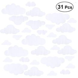 Wall Stickers 31pcs Big Clouds Decals DIY Sticker Removable Art Decor For Living Room Nursery Kids (White)
