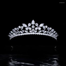 Hair Clips Full Zircon Bridal Wedding Crown Headband Forest Series Tiaras Hairband Women Jewellery Accessories HQ0411