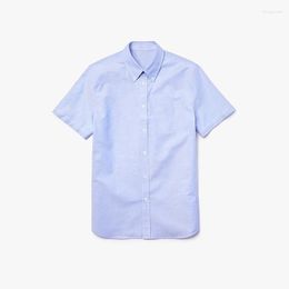 Men's Casual Shirts Men Alligator In High Quality Cotton Elegant Short Sleeve Classic Pocket Luxury Designer Brand Clothes