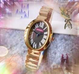High quality Top model Fashion Lady Watches Casual bee roman numerals oval shape skeleton clock woman rose gold silver Luxury female Watch Gifts