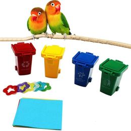 Other Bird Supplies Interactive Parrot Training Color Sorting Bin Puzzle Toys Educational Teaching Tool Box Cage Chew Bite for Cockatiel 230923