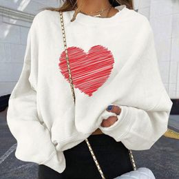 Women's Hoodies Sweatshirt Pullover Cute Love Print Casual Sports Active Streetwear Sweatshirts Korean Style Fashion Couples Matching