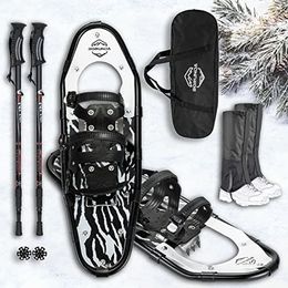 Cycling Caps Masks Lightweight Terrain Snowshoes Set for Men Women Youth Kids Light Weight Aluminum Alloy Snow Shoes with Trekking Poles W 230925