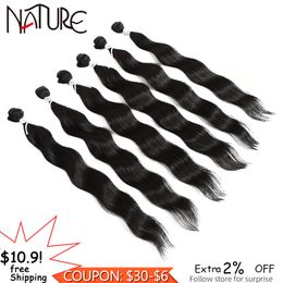 Human Hair Bulks NATURE Body Wave Soft Hair Bundles Synthetic Hair Extensions Ombre Blonde Water wave Hair For Women Weave Bundles 6Pcs/Pack 230925