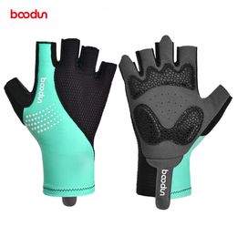 Sports Gloves Boodun Breathable Cycling Gloves Non-slip MTB Gloves Mountain Bike Half Finger Gloves Summer Bicycle Gym Fitness Sports Gloves 230925