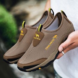 Dress Shoes Fashion Summer Men Casual Air Mesh Outdoor Breathable Slip on Man Flats Sneakers Comfortable Water Loafers Size 230925