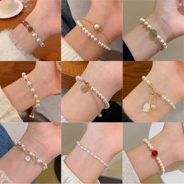 Strand IHUES Vintage Pearl Bracelets Women Temperament Couple Handicraft Jewelry Girls Party Decoration