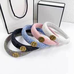 Fashion Women Hair Clip Designers Headbands Velours Hair Ornaments Letter Pin Luxury Brand Headband Girl Retro Hair Hoop