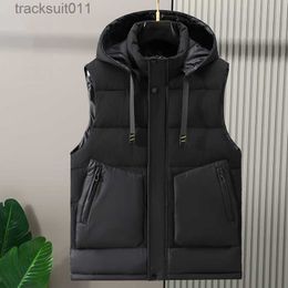 Men's Vests Plus Size S-8XL Autumn Sleeveless Jackets Men Waistcoat 2023 New Brand Fashion Men's Warm Vest Hooded Korean Style Padded Coats L230925