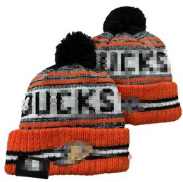 Ducks Fashion-Anaheim Beanie Knitted Hats Sports Teams Baseball Football Basketball Beanies Caps Women& Men Pom Fashion Winter Top Caps Sport Knit Hats