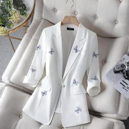 Women's Suits 2023 Summer Women Blazer Office Lady Casual Jacket Slim Small Suit Coat Work Female One-Button Blazers Outerwear Fashion