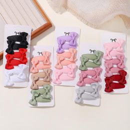 Hair Accessories 6Pcs Bow Flowers Clip Girl Cute Born Baby Handmade Cloth Headwear Hairpins Barrettes Headdress Gift