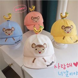 Baby Hat Spring Summer Autumn Soft Brim Cute Sun Children Sunshade Monkey Banana Baseball Cap For Born GC2335