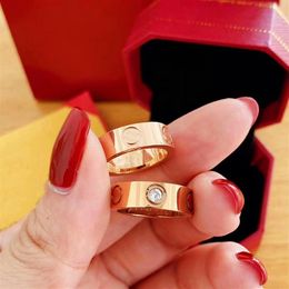 Designers design ring for men and women luxury brand 4mm 6mm titanium steel love rings fashion letters226J