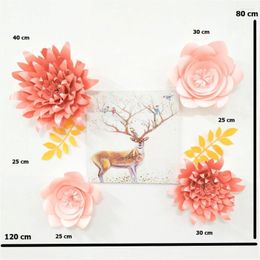 Decorative Flowers DIY Paper Flower Wall Decor Living Room Backdrop Colour Themed Home Decoration Trending Fashion Floral Artificial