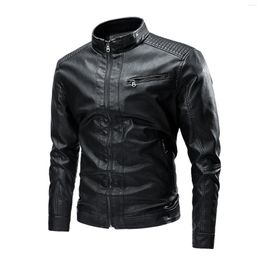 Men's Jackets Leather Jacket 2023 Autumn And Winter Casual Slim Vintage Motorcycle Biker Coat Male Clothing Design Fashion PU Men