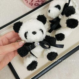 Hair Accessories China Panda Lucky Elastic Bands For Girls Cute Plush Animals Hairband Pearl Beaded Bracelet Headband