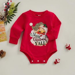 Rompers RUEWEY Christmas Baby Girl Boy Clothes Autumn Winter Bodysuit Born Stuff Santa Print Long Sleeve Jumpsuit For Kids