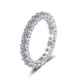 Wholesale Custom 925 Sterling Silver Vvs d Moissanite Eternity Wedding Band Promise Diamond Fine Jewellery Cubic Rings