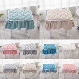 Chair Covers Short Plush Quilted Rectangular Chair Seat Pad Slipcover Chair Piano Stool Cover Room Decor Lace Bench Cover 230925