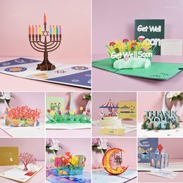 Dekorative Blumen, 3D-Karte „Gute Besserung“, Gruß, Beileid, Muttertag, Hochzeit, Jahrestag, Geburtstag, Postkarten