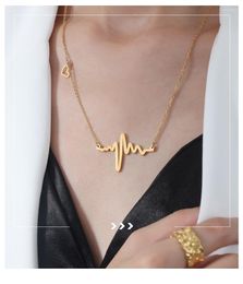 Pendant Necklaces ZMZ 2023 Europe/US Fashion Cute Heartbeat Geometry Necklace Gift For Mom/Girlfriend Party Jewelry