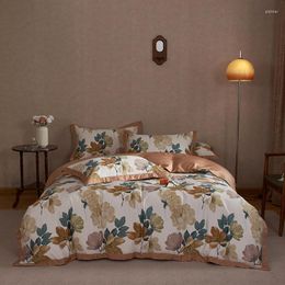 Bedding Sets Modern Style Printed Floral Cotton Set Duvet Cover Linen Fitted Sheet Pillowcases Home Textile