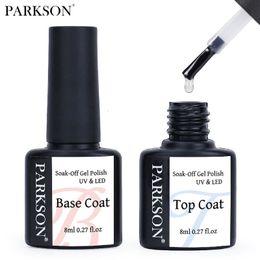 Лак для ногтей Parkson No Wipe Top Base Coat Гель-лак для ногтей Усилитель дизайна Лак Полуперманентный замачиваемый УФ-светодиодный инструмент для дизайна ногтей 230923