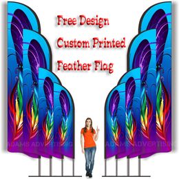 Other Event Party Supplies Custom Print Feather Flag Beach Banner Barber Shop Spa Salon Sport Racing Massage Coffee Dog Ice Cream Milk Bakery Gym Fit 230925