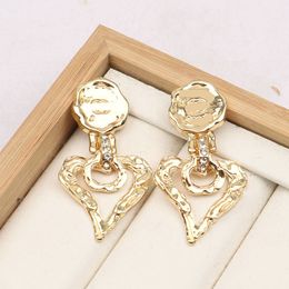 Designer Luxury Earrings Double Letters Stud Earrings Love Heart Brand Women Earring Party Wedding Engagement Lovers Gift