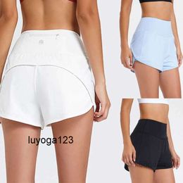 lulu Shorts yoga outfit sets Womens Sport Hotty Hot Casual Fitness Yoga Leggings Lady Girl Workout Gym Underwear Running with Zipper Pocket On the Back CHORH