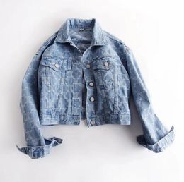 giacca firmata da donna manica lunga bavero collo giacche jeans cappotto da donna in denim