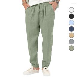 Men's Pants Cotton Linen Autumn Fashion Breathable Solid Colour Casual Comfort Jogging Fitness Streetwear M-4XL