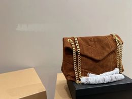 2023 Luxury Handbag Shoulder Bag Brand LOULOU Y-Shaped Designer Seam suede Ladies Metal Chain Clamshell Messenger Chain Bags Wholesale