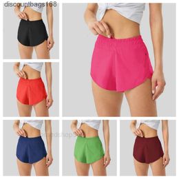 Lu Summer Track That 2.5-inch Hotty Hot Shorts Loose Breathable Quick Drying Sports Women's Yoga Pants Skirt Versatile Casual Side Pocket Gym UnderwearGh