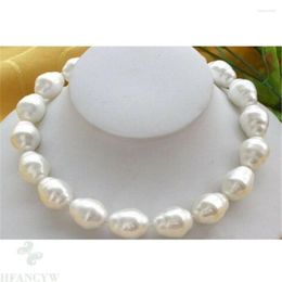 Chains Huge Large 18-20mm South Sea White Baroque Shell Pearl Necklace 18" Diy Gift Wedding Chain Women