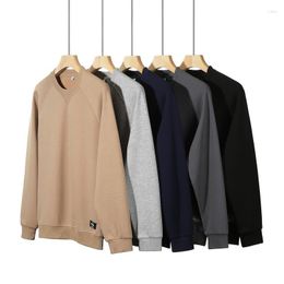 Men's Hoodies 260G Heavyweight Sweatshirt Men Winter Fall Fashion High Quality Long Sleeve O-neck Patchwork Loose Casual Neutral Pullover