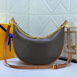 Fashion Shoulder Bag Women's Crossbody Bag Classic Printed Half Moon Design Outdoor Shopping Handbag with Series Code