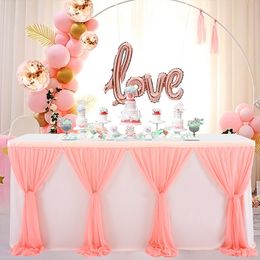 Table Skirt Tulle Table Skirt Wedding Birthday Party Cake Dessert Banquet Weddings Partys Home el Decoration 230925