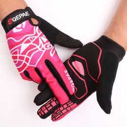 Sports Gloves Qepae Women Cycling Gloves Full Finger Winter Outdoor Sport MTB Gel Bicycle Gloves Breathable Bike Gloves For Men S/M/L/XL/XXL 230925