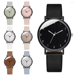 Wristwatches Elegant And Stylish Round Girl Watch Women's Casual Quartz Leather Band Strap Analogue Wrist Zegarki Damskie