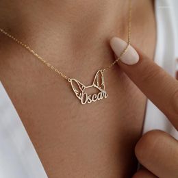 Chains Personalised Dog Ears Necklace Custom Pet Name Fashion Trend Jewellery Christmas Gift For Friend Family Lovers