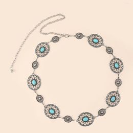 Belts Fashion Geometric Shape Zinc AlloyTurquoises Decor Chain For Women