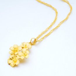 Chains Gold-Plated Necklace Sunflower Pendant Fashionable All Flower Cute Sandblasted Birthday Gift
