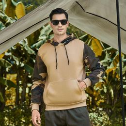 Men's Hoodies Autumn And Winter Casual Sweater Camouflage Colour Matching Hooded Plus Size With Pocket Camping Top