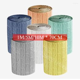 Gift Wrap 10M 3D Self Adhesive Waterproof Imitation Brick Wall Sticker Living Room Kitchen Background Home Decoration Special Wallpaper