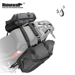 Panniers Bags Rhinowalk Motorcycle Backpack Waterproof Bag Large Capacity Motorbike Tail Moto Helmet Accessories 28L 230925